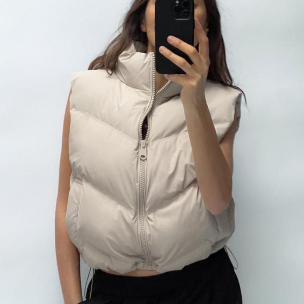 Zara Cream Puffer Vest